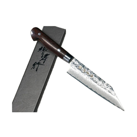 Kokkekniv - damascus 120 mm med skaft i desert ironwood