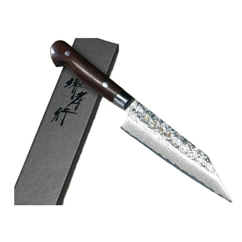 Kokkekniv Kengata med damascus - 160 mm med skaft i desert ironwood