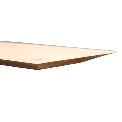 Sushi tallerken i japansk cyprestræ set fra siden – mål 33 x 20 x 2 cm
