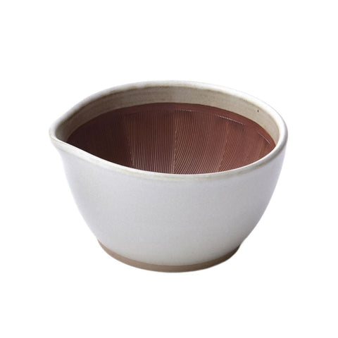 Morter japansk, suribachi, hvid Ø12