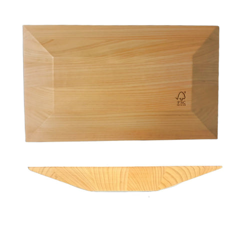 Bunden af den japanske sushi tallerken i cyprestræ – mål 27 x 16 x 2 cm