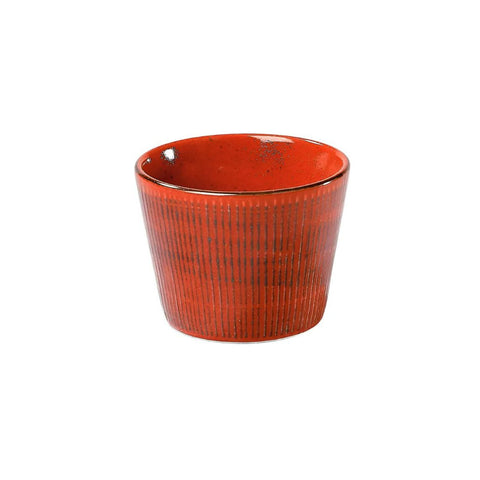 Orange rød soba kop i japansk keramik