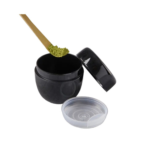 Opbevaringsboks til matcha te - sort mønster