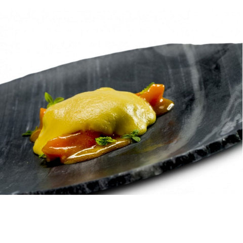 Black Marble Plate Ø25 cm Rustic Rim
