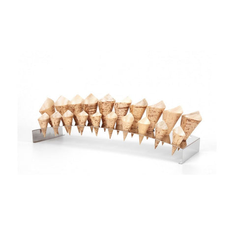 Kræmmerhusholder i rustfrit stål til 30 stk., 1 stk. / Display Inox 30 Cones 1 pcs.
