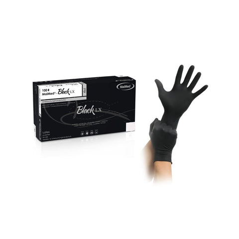 Fødevaregodkendte Handsker - Black LX Latex Glove Size S 100 pcs.