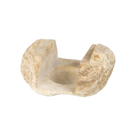 Gul marmor holder til Himalaya salt og serveringsplade