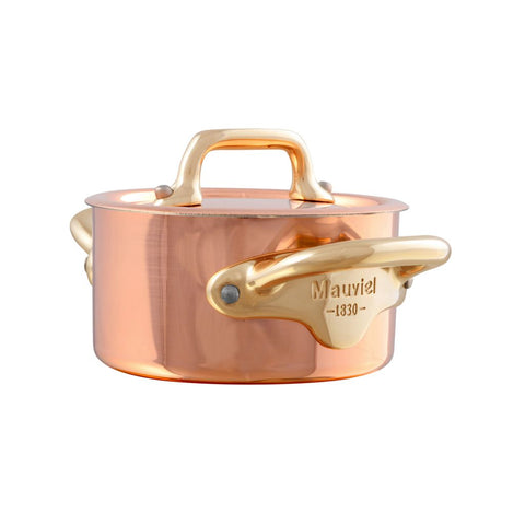 Mauviel M'150b gryde mini kobber/bronze - 0,3 liter 9 cm med låg