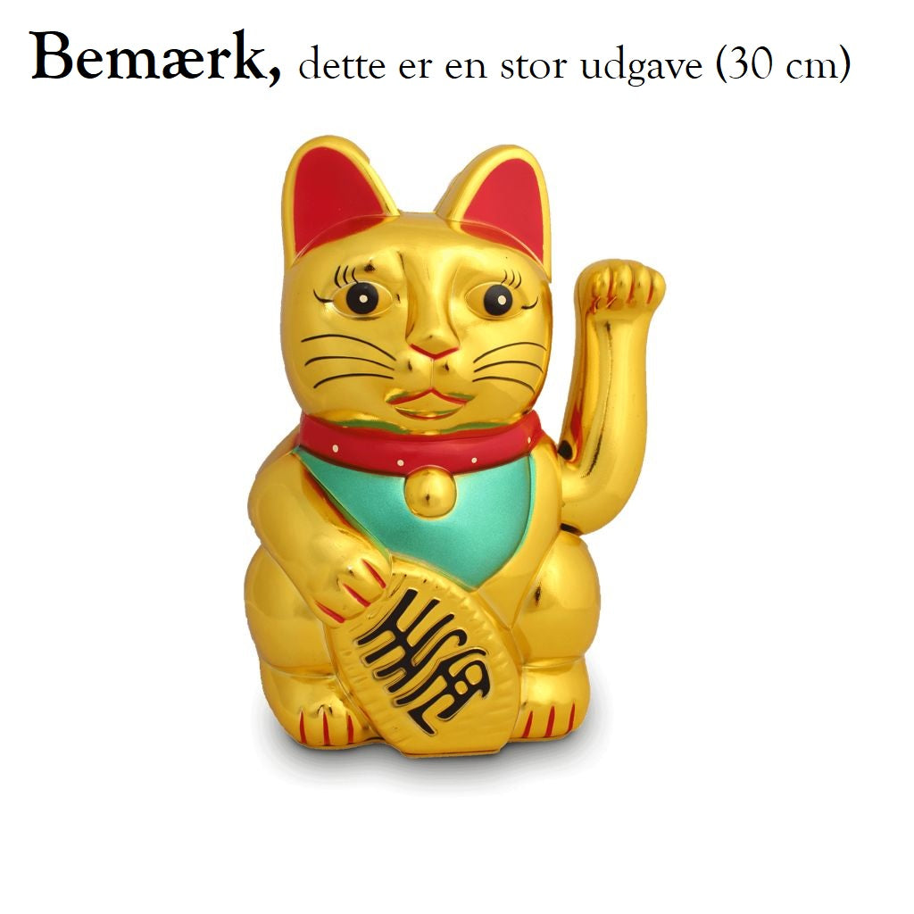 Vinke kat / Lucky cat 30 - i guld til batterier – YesChef.dk