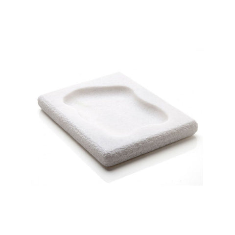 Hvidt mini marmor serveringsfad med fordybning, max 60 ml