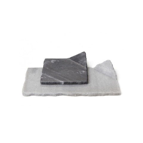 Marmor tallerken med bukket hjørne 20 x 17 cm