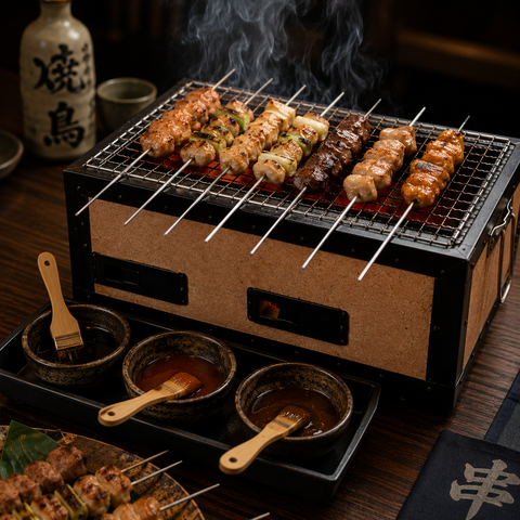 Yakitori grill med spyd 