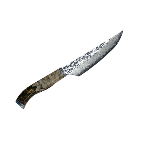 Japansk kokkekniv med hybridtræ skaft med kobbernet-effekt - 120 mm