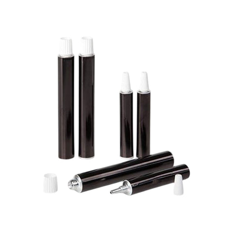 Sorte aluminium tuber til påfyldning 15 ml. - 100 stk.