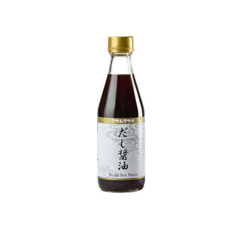 Japansk sojasauce med dashi 300 ml i original japansk glasflaske – autentisk premium sojasauce med fyldig umami, aromatisk dashi og perfekt til sushi, nudler, supper og japansk madlavning.