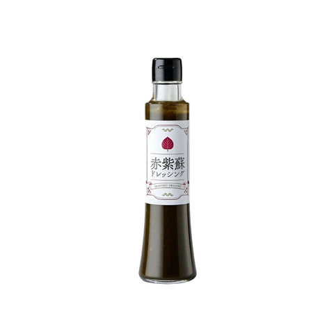 Rød shiso dressing 200 ml i original japansk flaske – autentisk japansk dressing med rød shiso, friske urter, fyldig umami og en frisk balance mellem sødme og syrlighed.
