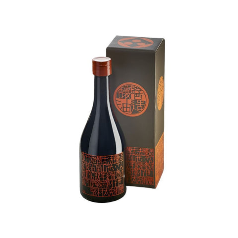 Premium Mitsuboshi Shoyu 300 ml i original japansk glasflaske – eksklusiv japansk sojasauce fra Horikawaya Nomura med over 300 års håndværk og fyldig umami.