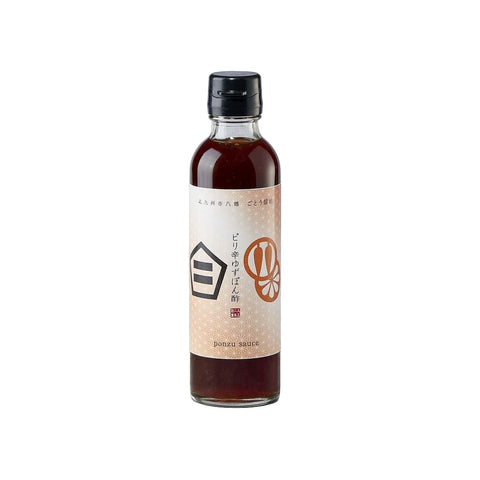 Spicy ponzu sauce 200 ml i original japansk glasflaske – autentisk japansk ponzu med chili, citrus og fyldig umami i premium kvalitet.