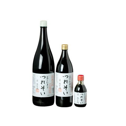 Tamari Tsuresoi glutenfri tamari i originale japanske glasflasker 200 ml, 500 ml og 1 liter – autentisk premium tamari med intens umami, naturlig fermentering og glutenfri kvalitet.