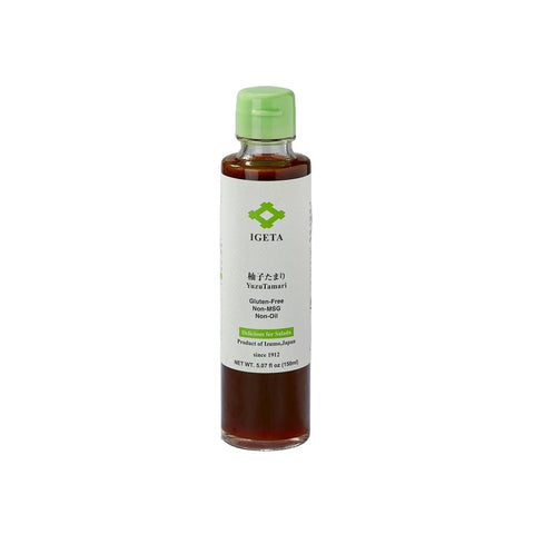 Tamari yuzu ponzu i original japansk glasflaske – autentisk japansk ponzu med tamari, frisk yuzu og fyldig umami i premium kvalitet.