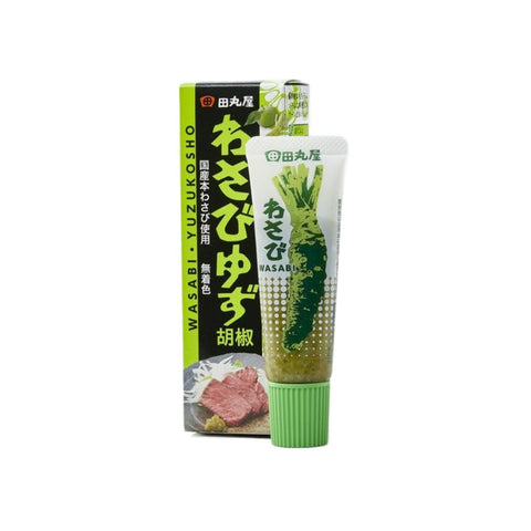 Wasabi pasta med yuzu kosho i original japansk emballage – autentisk japansk krydderipasta med intens smag og premium kvalitet.