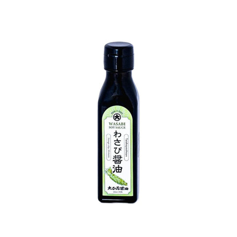  Wasabi sojasauce 120 ml i original japansk glasflaske – premium japansk sojasauce med ægte wasabi, naturlig fermentering og perfekt til sushi, sashimi og japanske retter.