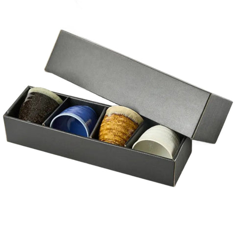 Japansk keramik - Sæt med 4 tekopper