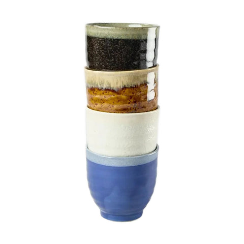 Japansk keramik - Sæt med 4 te kopper