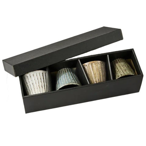 Japansk keramik - sæt med 4 te eller kaffe kopper