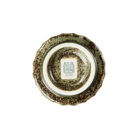 Japansk keramik - sæt med 4 te kopper med riflet linjer