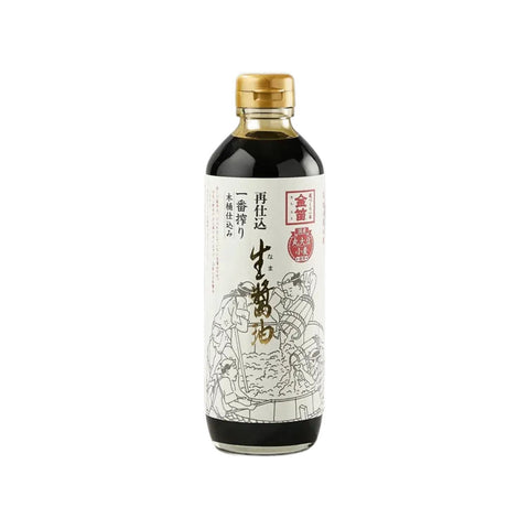 Japansk sojasauce med fløjlsblød tekstur 600 ml i original japansk glasflaske – traditionelt brygget sojasauce med dyb umami og autentisk japansk kvalitet.