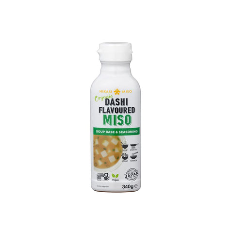 Økologisk miso suppebase i original japansk flaske – autentisk japansk flydende miso suppebase med dashi, naturlig fermentering og fyldig umami. Hurtig og nem at bruge til klassisk misosuppe, ramen, nudelsupper, saucer og autentisk japansk madlavning.