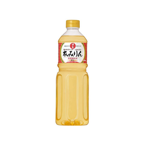 Hinode Hon Mirin 1 liter i original japansk flaske – autentisk japansk hon mirin med naturlig fermentering, fyldig umami, elegant sødme og premium kvalitet, perfekt til glasering, marinader, saucer og autentisk japansk madlavning.