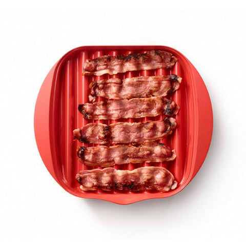 Lékué bacon maker i rød plast