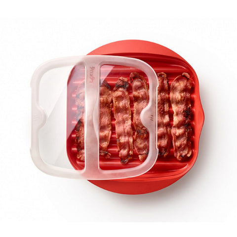Lékué bacon maker i rød plast