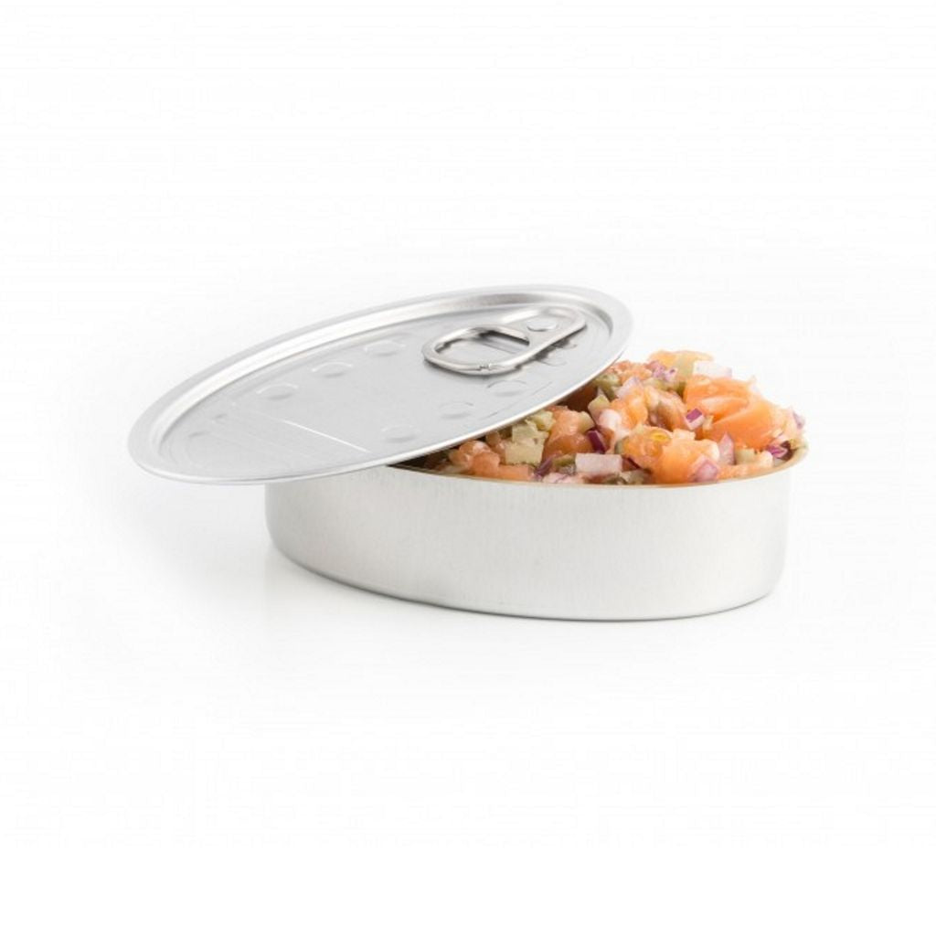 Ovale aluminium dåser med låg, 120 ml – 100 stk. | Yeschef – Yeschef