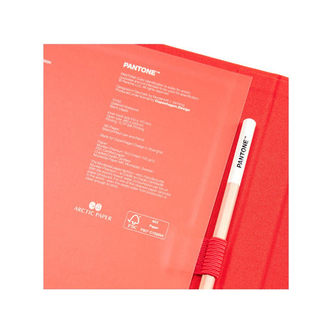 Pantone notesbog med blyant og lineal - orange