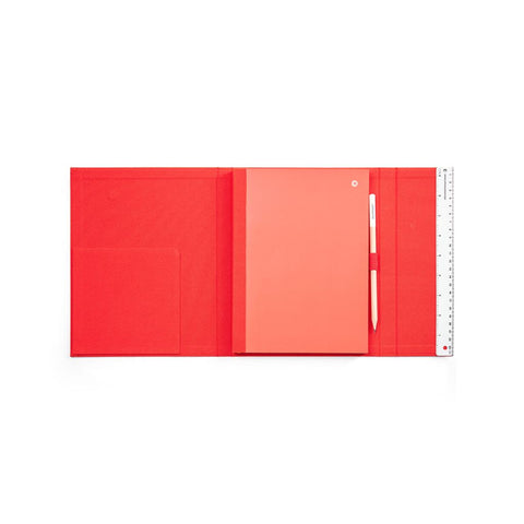 Pantone notesbog med blyant og lineal - orange