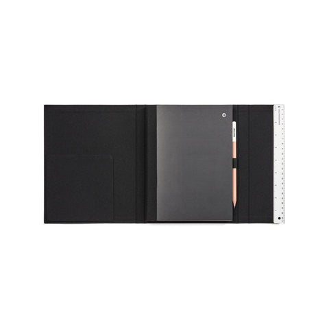 Pantone notesbog med blyant og lineal - sort