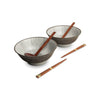 Japansk ramen skålsæt, 6 dele, komplet til 2 personer - Shima Ø21 cm