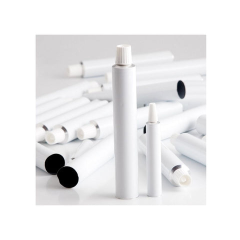 Aluminium tuber til påfyldning, hvide til 30 ml., 100 stk