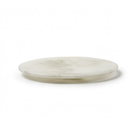 White Marble Plate Ø25 cm Smooth Rim