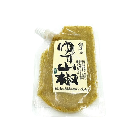 Yuzu kosho med sanshopeber i original japansk pose – autentisk krydderipasta med frisk citrus og krydret umami.